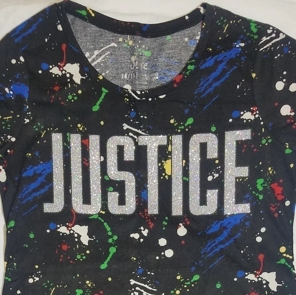 Justice Paint Splattered T-Shirt